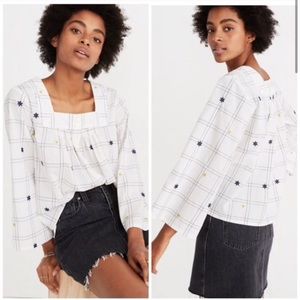 Madewell Floral Embroidered Blouse XS